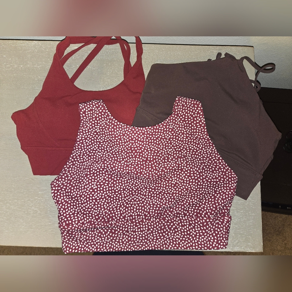 BuffBunny Red and Brown Crop Tops Set